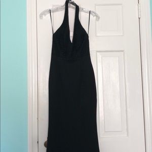 Black halter long dress